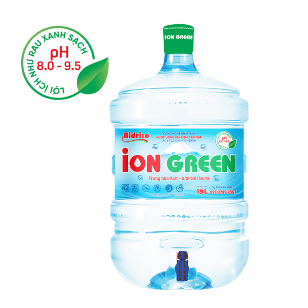 Nước ion kiềm cao cấp ion Green 19L (Bình Vòi)