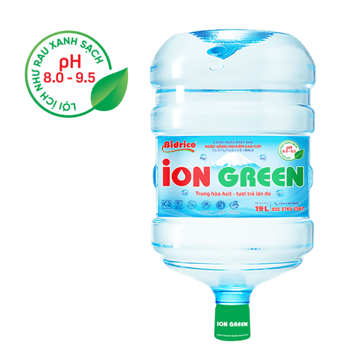 Nước ion kiềm cao cấp ion Green 19 lít (Bình úp)