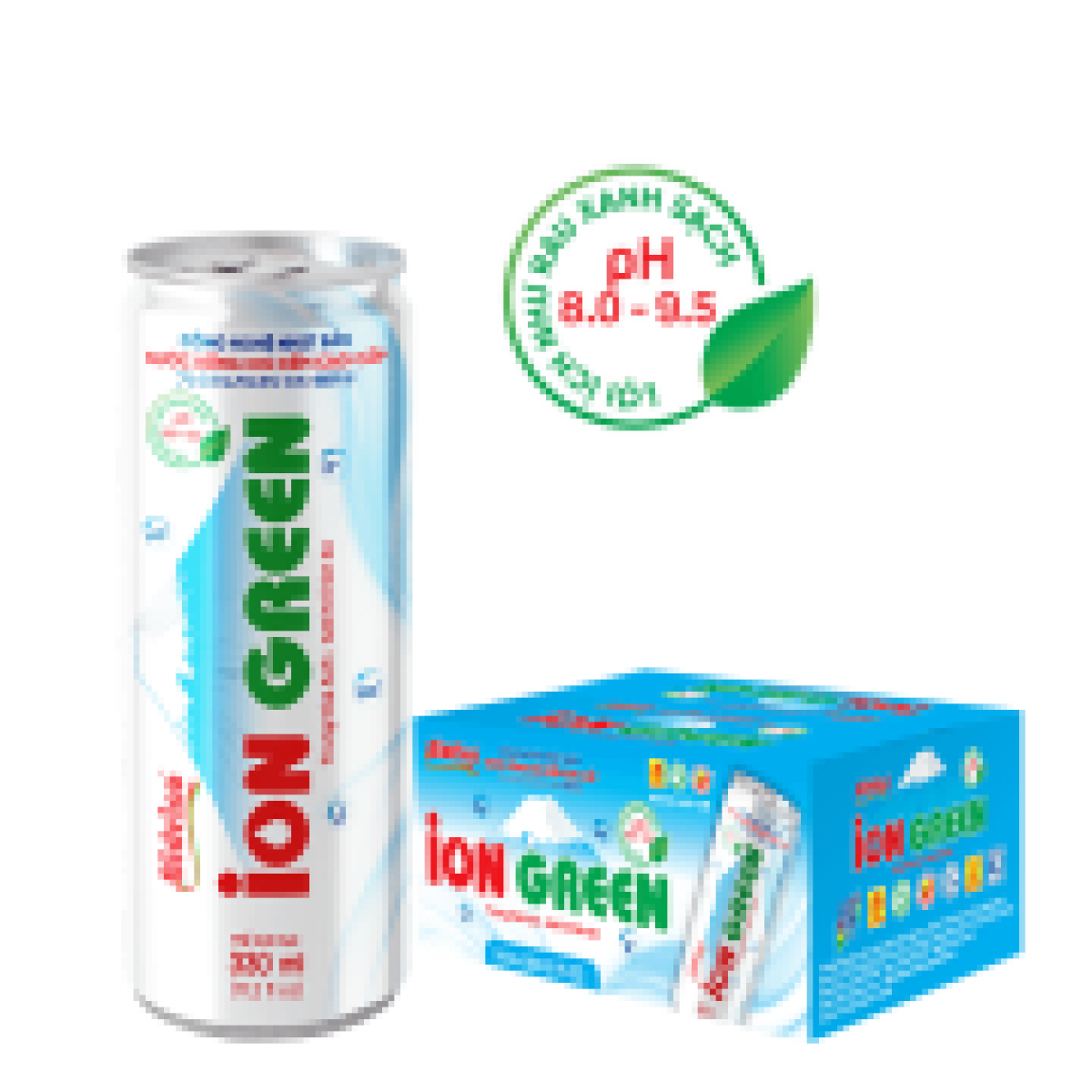 Nước ion kiềm cao cấp ion Green lon 330ml