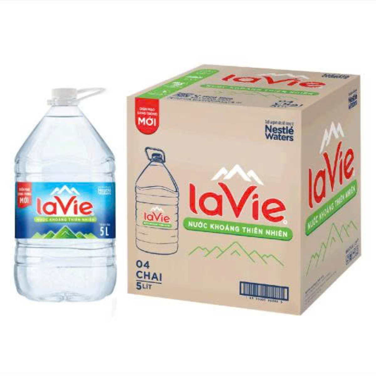 Nước khoáng thiên nhiên Lavie 5L (Thùng 4 bình)